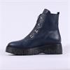 Wonders Bristol Front Zip Stud Boot - Navy Leather